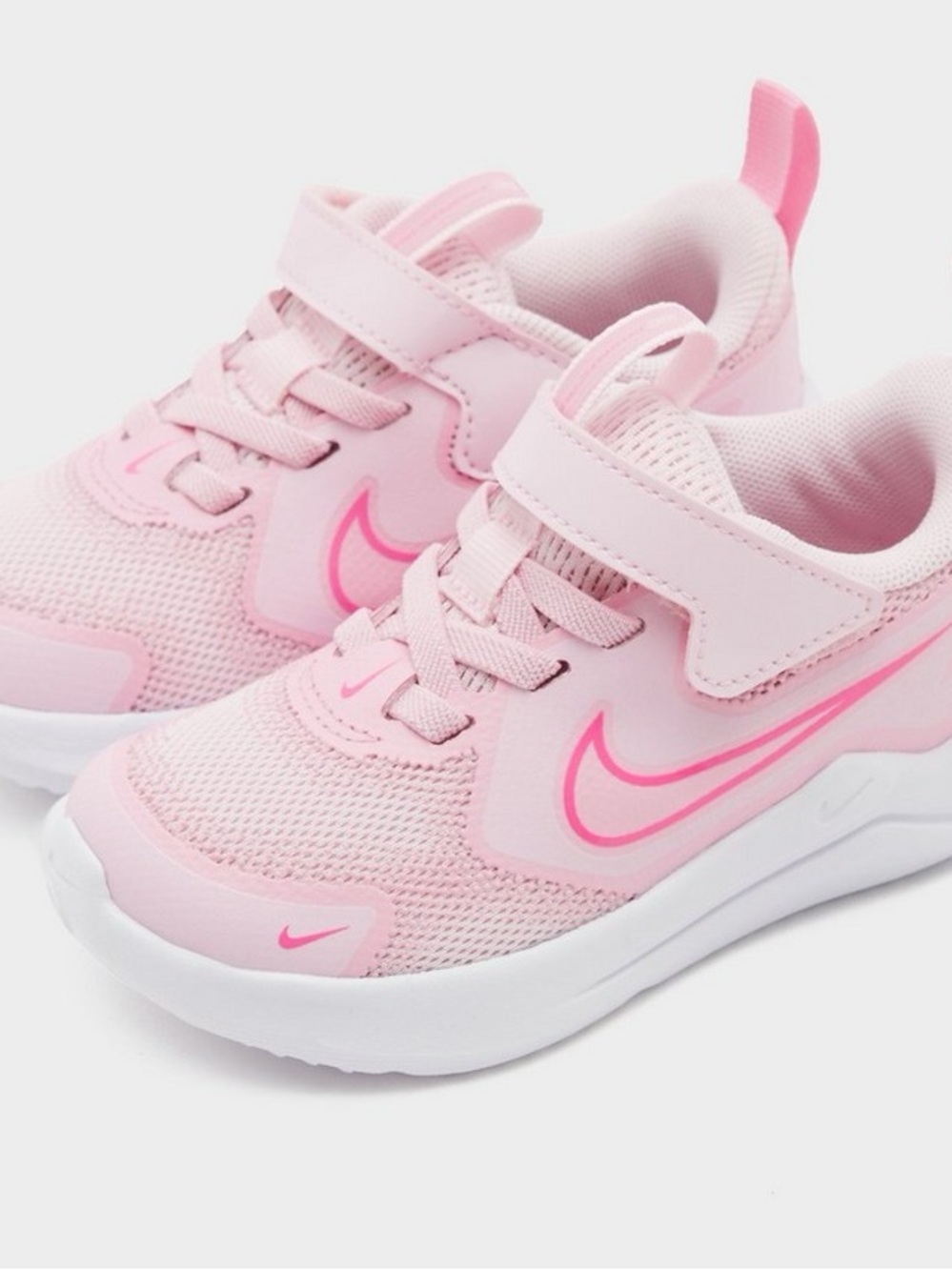 Nike Baby/Kids Light Pink Mesh Sneakers with Hot Pink Swoosh